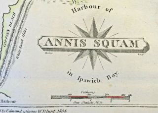 1854 Small Map Of Annisquam Ipswich Bay Gloucester Massachusetts
