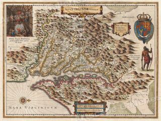 1630 Virginia Colonial Jamestown Historic Vintage Style Wall Map - 24x32
