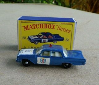 Matchbox Lesney Police Patrol Car Ford Fairlane No.  55 Cn