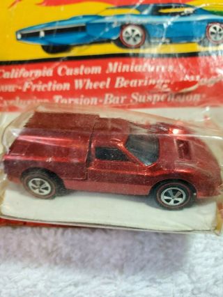 1969 Hot Wheels Ford J - Car Redline With Collectors Button On Card