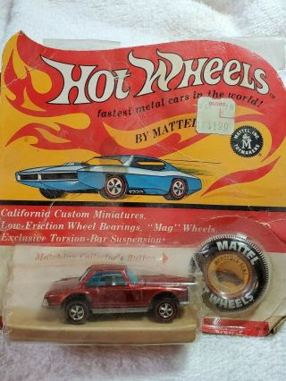 1967 Hot Wheels MERCEDES - BENZ 280SL Redline With Collectors Button,  Card 7