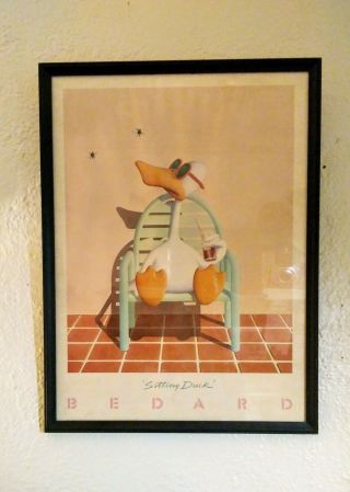Michael Bedard Sitting Duck 1982 Rare Authentic 1982 Art Print Poster In Frame