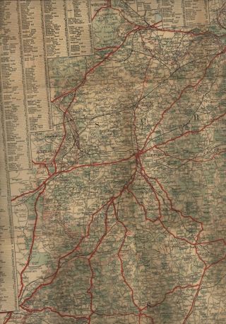 SURREY & SUSSEX.  Vintage Large 100 x 76 cm.  Map Linen Alexander Gross W3.  116 3