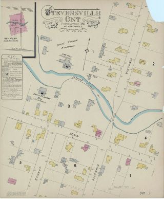 Ontario Stevensville Fort Erie Two Old Street & Building Maps 1897 - 1905