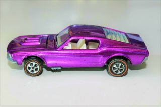 Hot Wheels 1968 Purple Custom Mustang Redline - Made In The Usa