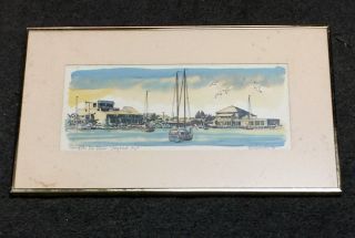 Robert Kennedy 1979 Limited Edition Print View Of The Pier House Key West Framed