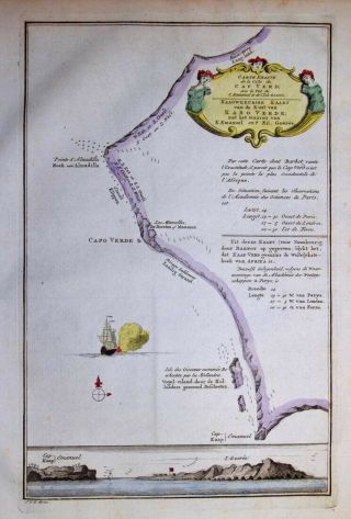 1757 Attractive Bellin Map Of Cape Verde,  West Africa