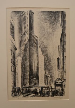 Adriaan Lubbers Signed 1929 Broadway Times Square Manhattan Lithograph 15 " X 10 "