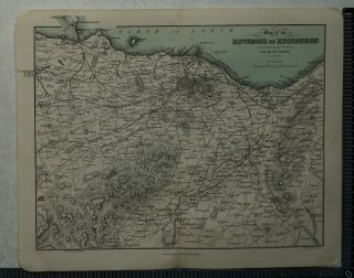 1892 Vintage Bartholomew Map Of The Environs Of Edinburgh,  Scotland