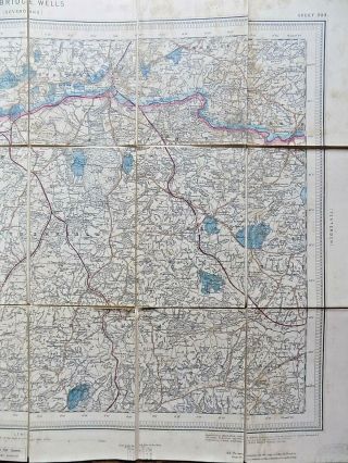 1890 Ordnance Survey Map Tunbridge Wells Kent Sussex Antique Old James Wyld OS 5