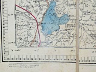1890 Ordnance Survey Map Tunbridge Wells Kent Sussex Antique Old James Wyld OS 7
