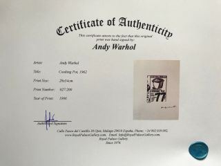 Andy Warhol 1986 Print Hand Signed with Certificate,  Resale $3,  150 8