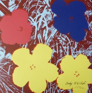 Andy Warhol Poppy Flowers 1986 Hand Numbered 2219/2400 Signed Lithograph