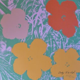 Andy Warhol Poppy Flowers 1986 Hand Numbered 1522/2400 Signed Lithograph