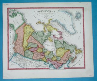 1849 Map Canada Montreal Toronto Quebec Russian Alaska United States