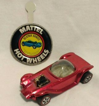 1968 Hot Wheels Redline Beatnik Bandit Red U.  S.  Car W/ Badge