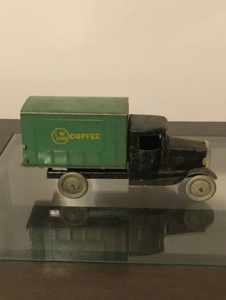 Antique Toy Truck Metalcraft Cw Brand Coffee 1920s