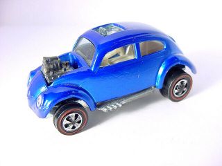 1967 Mattel Hot Wheels Redline Custom Volkswagen Blue W White Interior Us