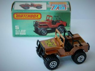 Matchbox Lesney Superfast No.  5 4x4 Jeep Golden Eagle Rare In L Box 1982