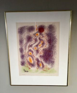 Andre Masson (1896 - 1987).  Lovers.  Pencil Signed Lithograph.  Framed