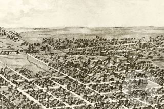 Old Map of Bloomington,  IL from 1867 - Vintage Illinois Art,  Historic Decor 3