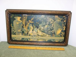 Maxfield Parrish Print " Garden Of Allah " In Frame Art Deco.