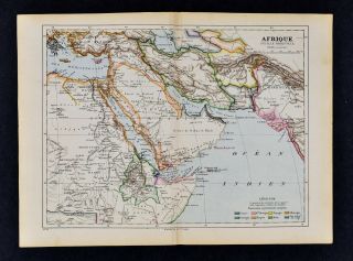 1885 Cortambert Map - Africa Middle East Egypt Arabia Persia Iran Turkey Mecca