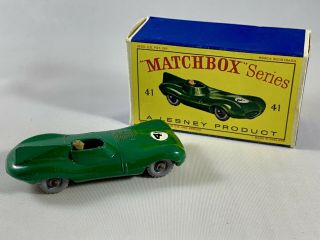 Matchbox Lesney 41 Jaguar Racing Car With Box