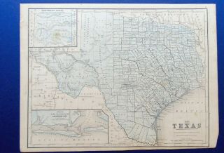 1869 Hand - Colored Mitchell Map Of Texas,  Comanches