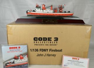 Code 3 13204 Fdny Fireboat John J Harvey 1:136 Scale With Display & Box
