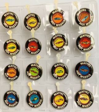 Hot Wheels Redline Sweet 16 Buttons From 1967 First Year Release Pins