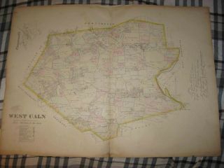Antique 1883 West Caln Township Chester County Pennsylvania Handcolored Map Nr