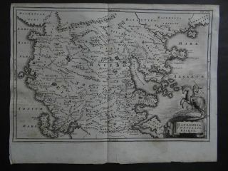1701 Map By Cellarius Of Ancient Macedonia - Thessaly - Epirus - Alexander The Great.