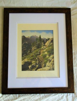 Extra Large Lyman Byxbe Hand Colored/tinted Photo " Trail To Dream Lake "