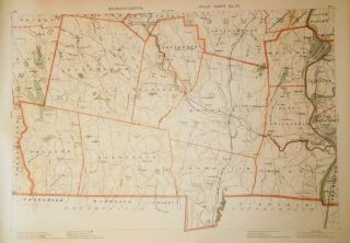 1891 Map Of Towns Of Hampden Cty Mass Ma,  Old Agawam West Springfield