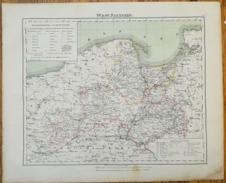 Berghaus: Large Map Poland West Preussen - 1858