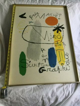 1950 Miro Lithograph Art Sculpture Graphique Signed and frame 3