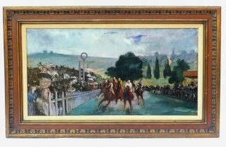Edourd Manet Races At Longchamp Horse Racing Art Institute Chicago Lithograph