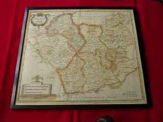 Antique Map By Robert Morden - Leicestershire C.  1695 Hand Coloured