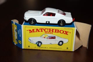 Matchbox Series By Lesney 8 Ford Mustang & Box