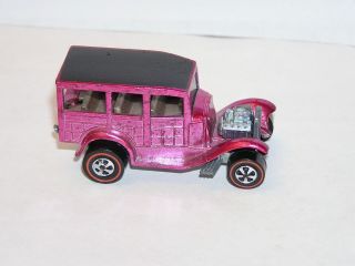 1969 Hot Wheels Redline Classic 31 Ford Woody Rare Creamy Pink All Sc