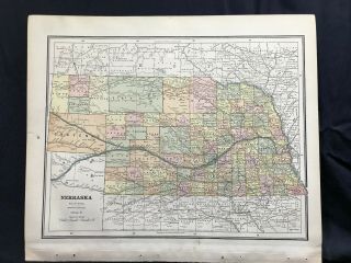 1887 - Map For Nebraska - Cram 