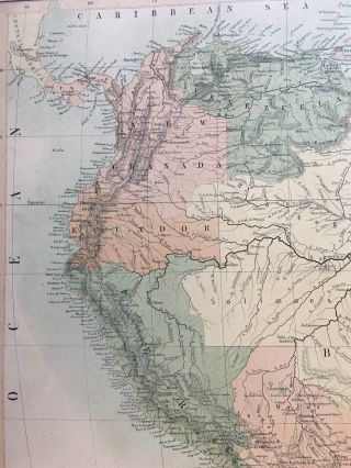 1858 SOUTH AMERICA LARGE ANTIQUE MAP BY ADAM & CHARLES BLACK 3