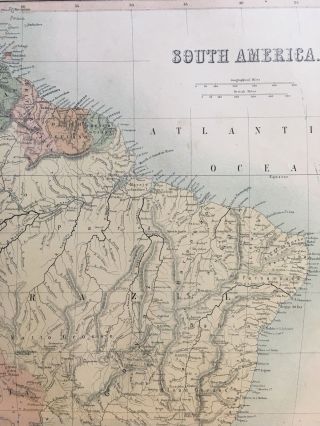 1858 SOUTH AMERICA LARGE ANTIQUE MAP BY ADAM & CHARLES BLACK 4
