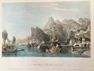 1843 Thomas Allom Steel Engraving Of China - The Western Seared Hills