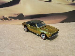 Hot Wheels Redline Custom Camaro,  Gold,  Black Roof,  Gold Interior