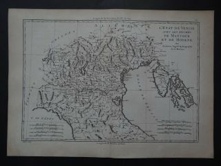 1787 Bonne Desmarest Atlas Map Venice - Mantua - Modena - Italy - Italie Istria