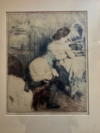 Manuel Robbe Signed/numbered Aquatint - Etching Framed French