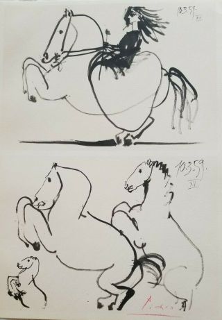 Pablo Picasso 1961 Toros Y Toreros Lithograph Hand Signed,