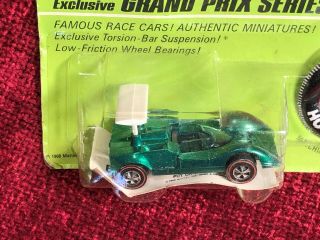 1969 Hot Wheels Redline Chaparral Gran Prix Series Green Blister Pack HW Mattel 3